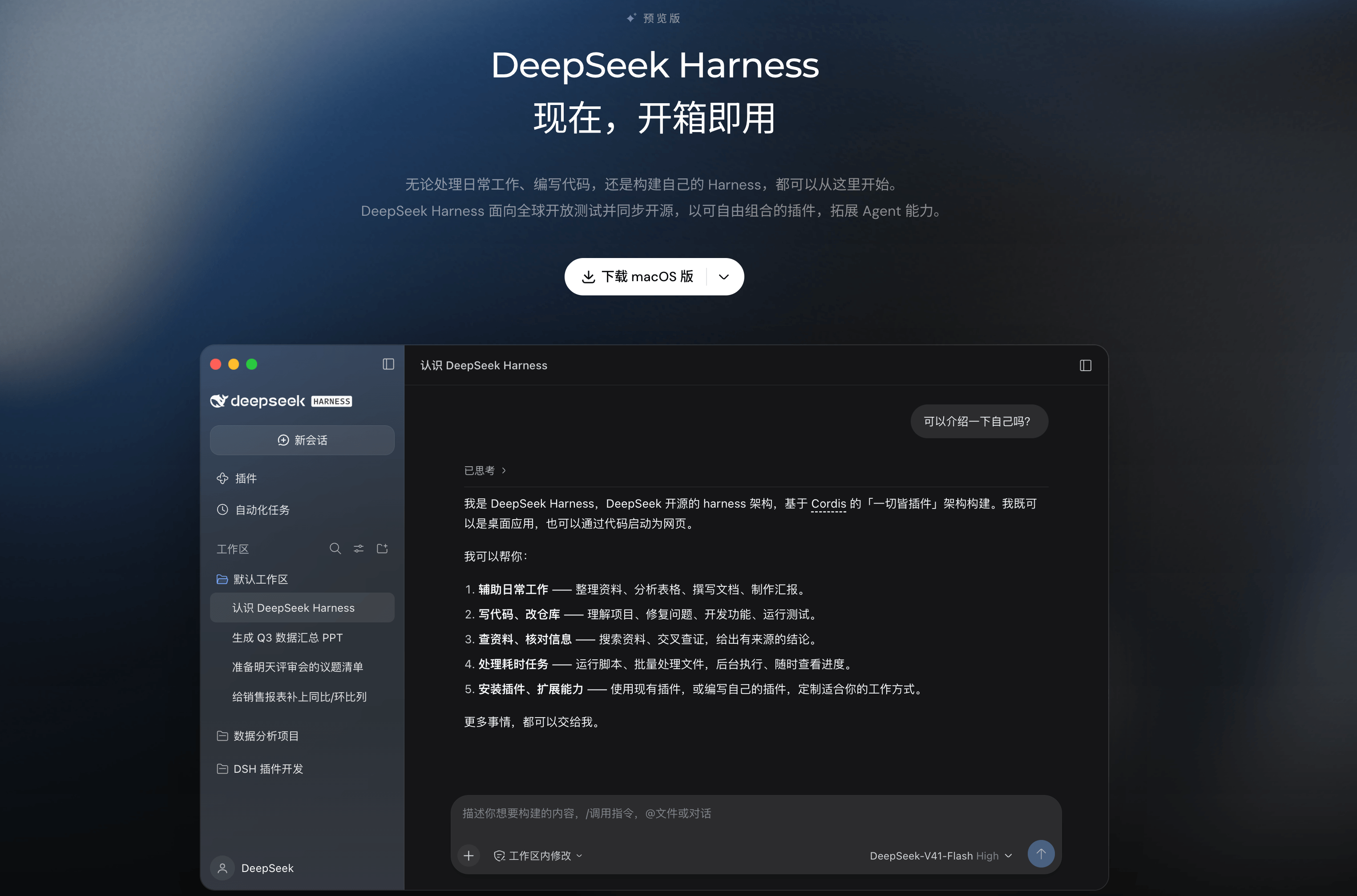 DeepSeekHarness桌面端截图 DeepSeekHarness 桌面端截图